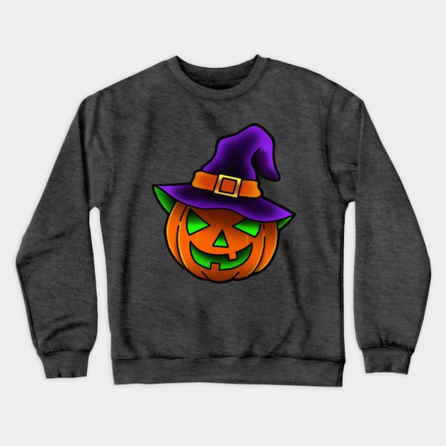 Halloween Pumpkin Crewneck Sweatshirt by Glockink